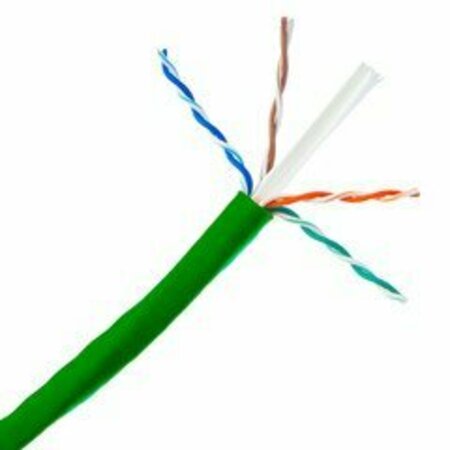 Cat6a Green Copper Ethernet Cable,10 Gigabit Solid,UTP,POE Compliant,500Mhz,23 AWG,Spool,1000ft -  SWE-TECH 3C, FWT13X6-051NH